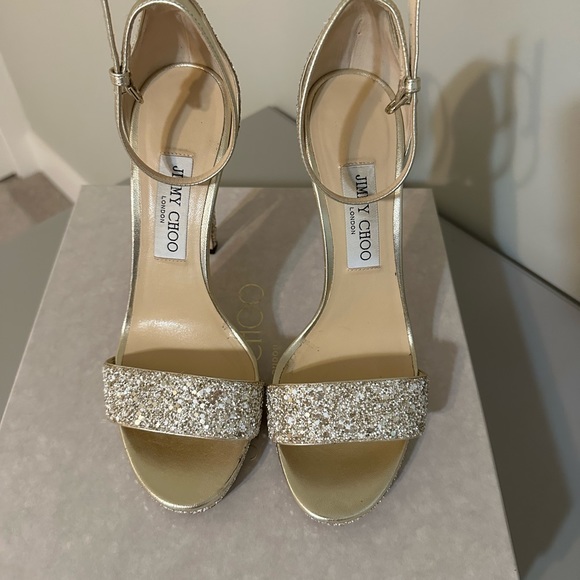 Jimmy Choo Misty 120mm, moon sand, sparkle/glitter, size 39 (Size US 9) - Picture 6 of 10
